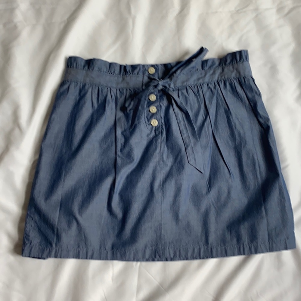 BNWT JCrew Factory cotton skirt in chambray blue